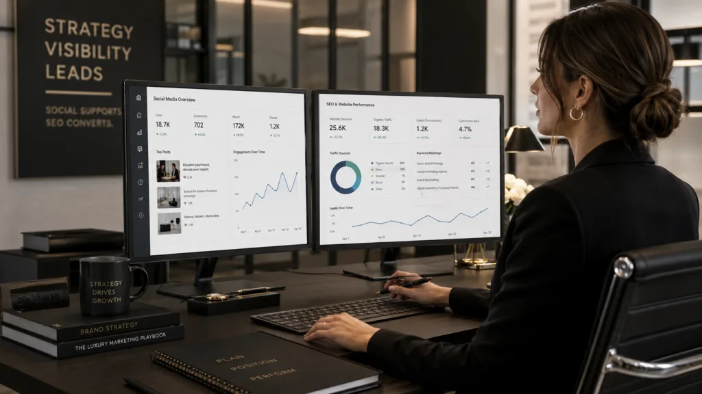 Marketing strategist reviewing Google Maps SEO for dentists and local search performance
